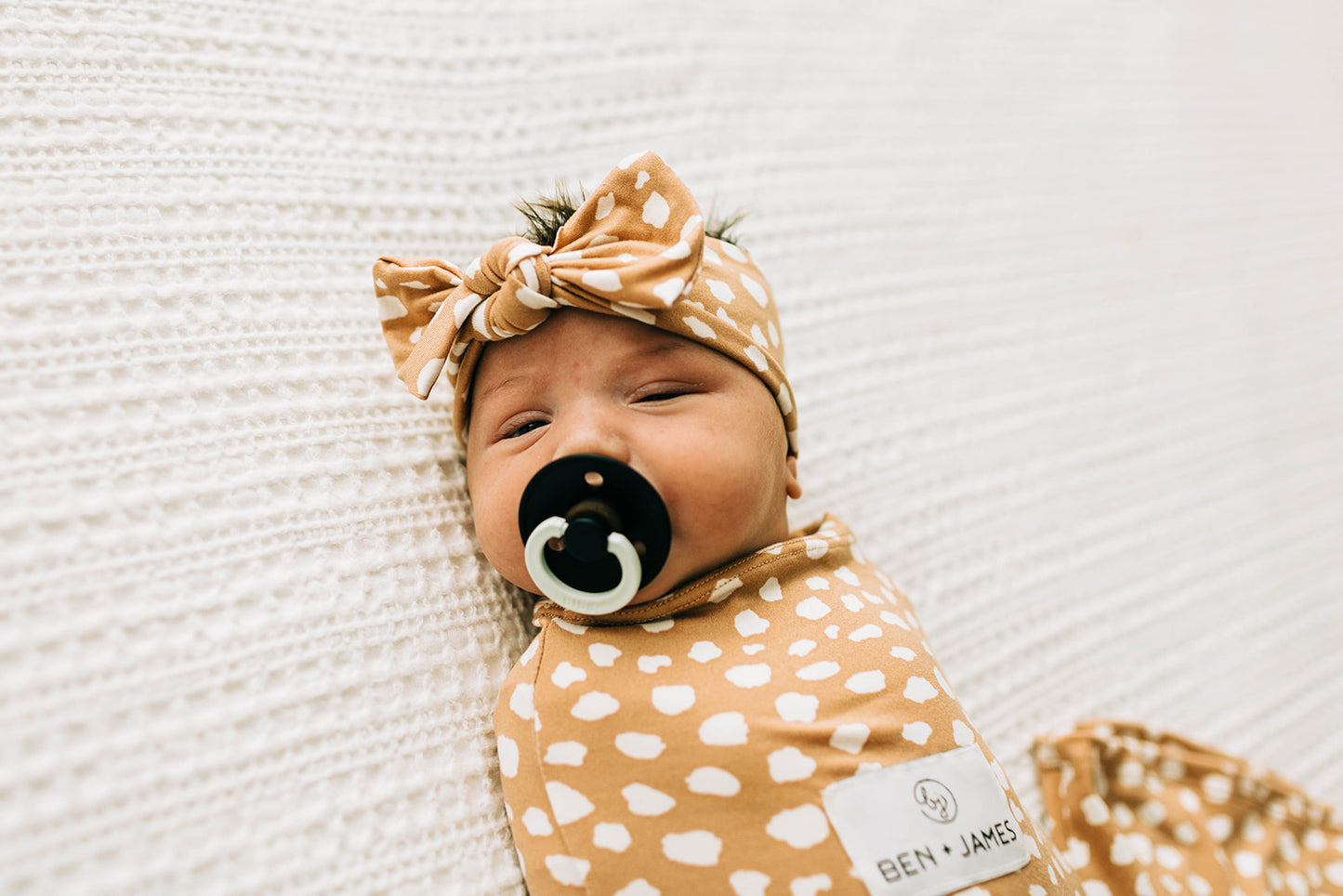 Knot Bow Headband, Spotted Sand