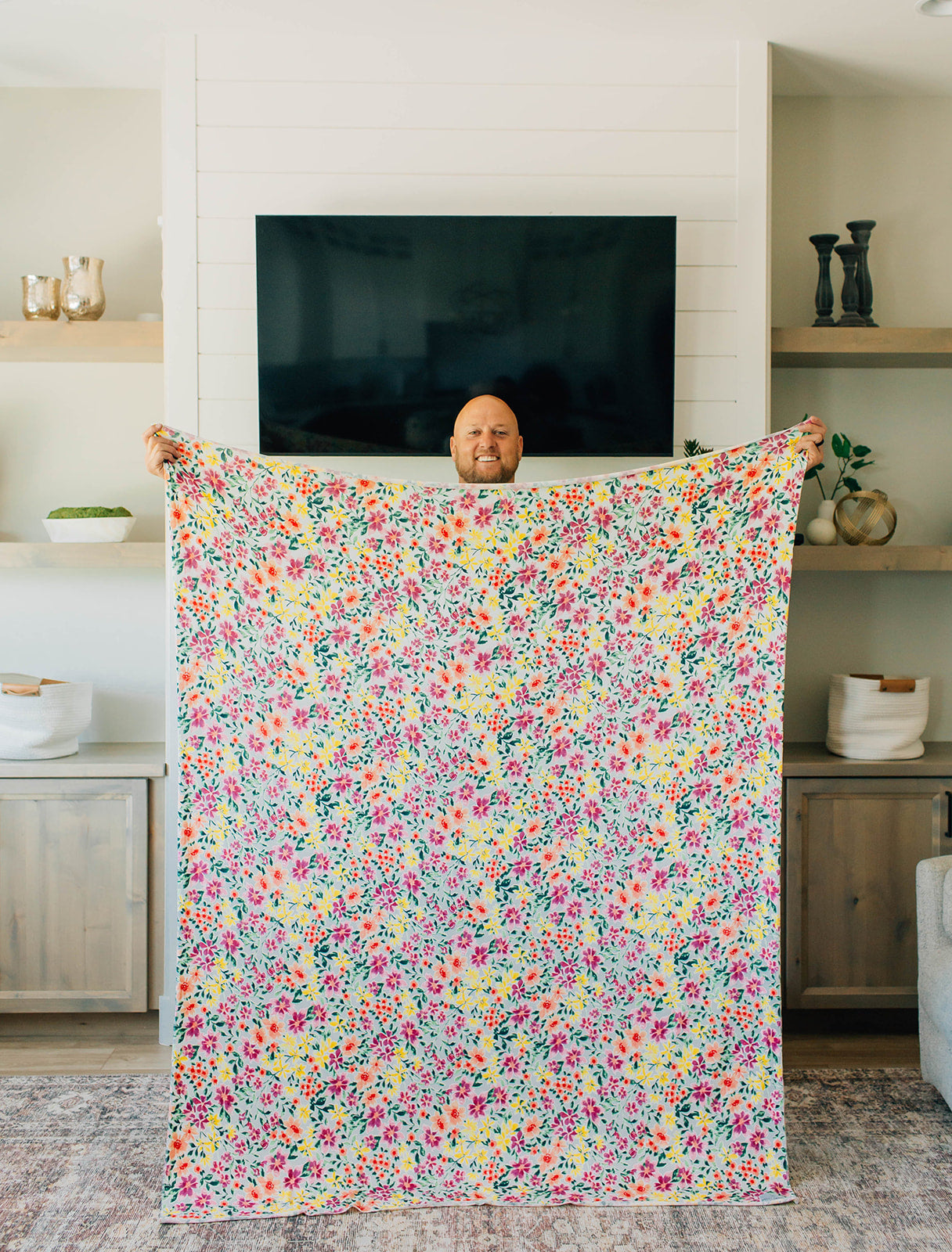 Adult Throw Blanket, Spring Floral