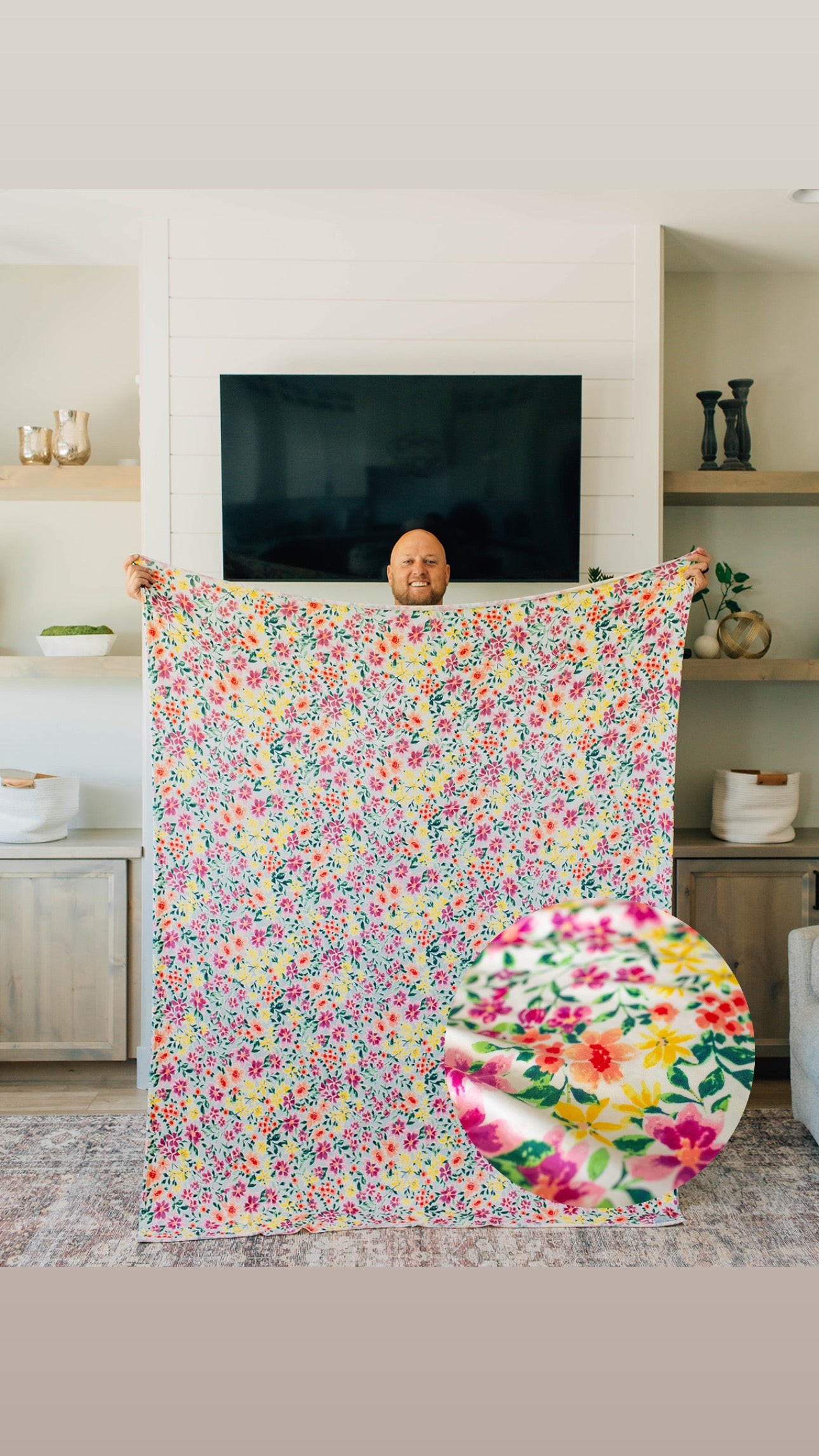 Adult Throw Blanket, Spring Floral