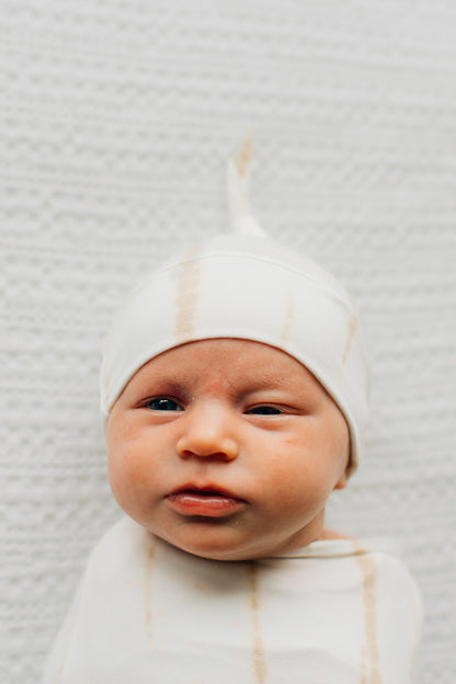 Tie Beanie, Ivory Tie Dye