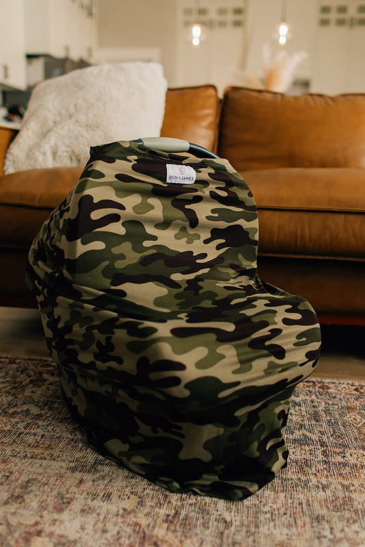 Nursing + Car Seat Cover, Olive Camo