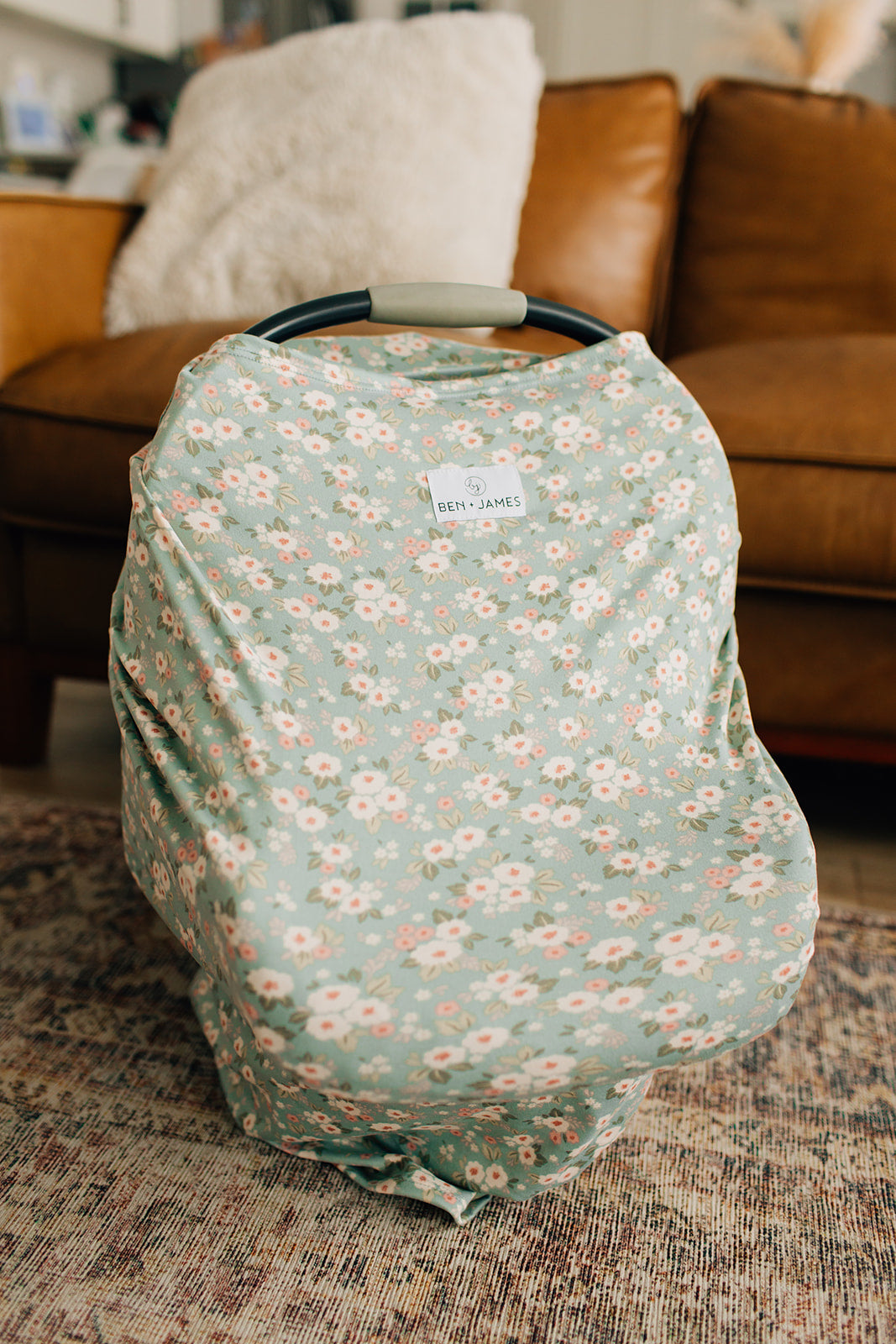 Nursing + Car Seat Cover, Sage Floral