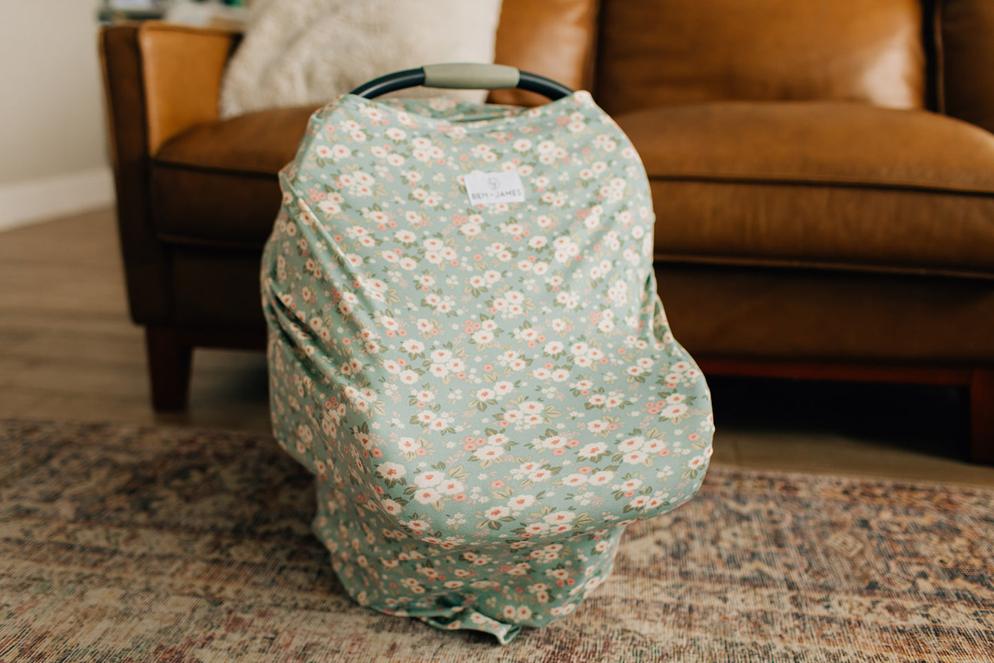 Nursing + Car Seat Cover, Sage Floral