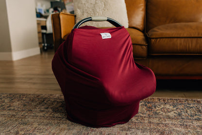 Nursing + Car Seat Cover, Red Wine