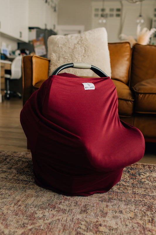 Nursing + Car Seat Cover, Red Wine