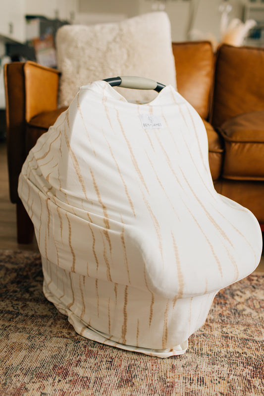 Nursing + Car Seat Cover, Ivory Tie Dye