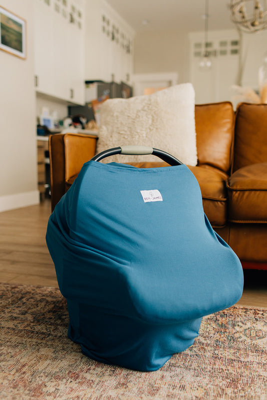 Nursing + Car Seat Cover, Indigo Blue