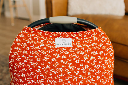 Nursing + Car Seat Cover, Terracotta Floral