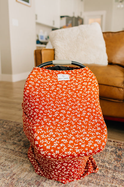 Nursing + Car Seat Cover, Terracotta Floral