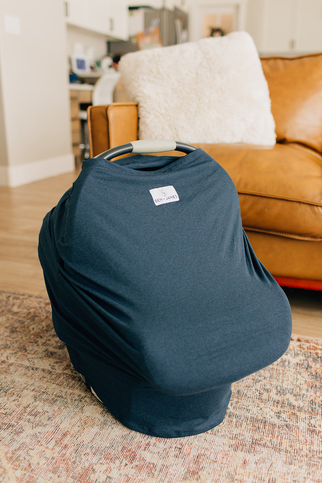 Nursing + Car Seat Cover, Navy Heather