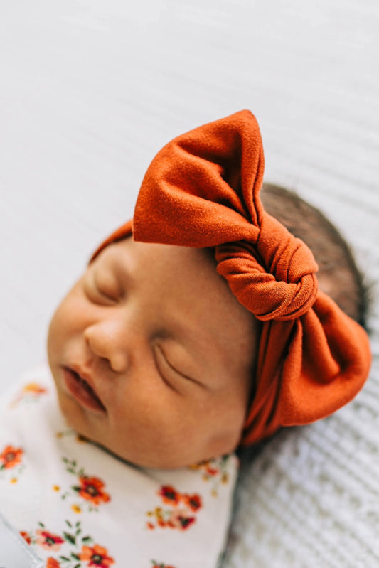 Knot Bow Headband, Rust