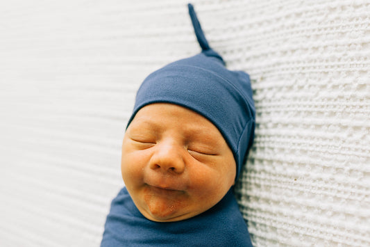 Tie Beanie, Indigo Blue