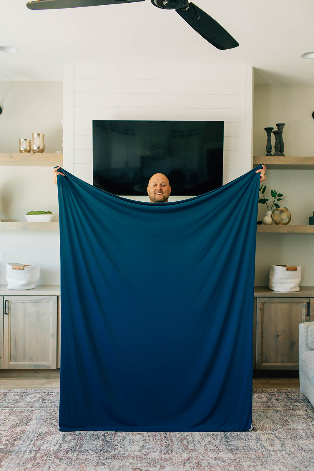 Adult Throw Blanket, Indigo Blue