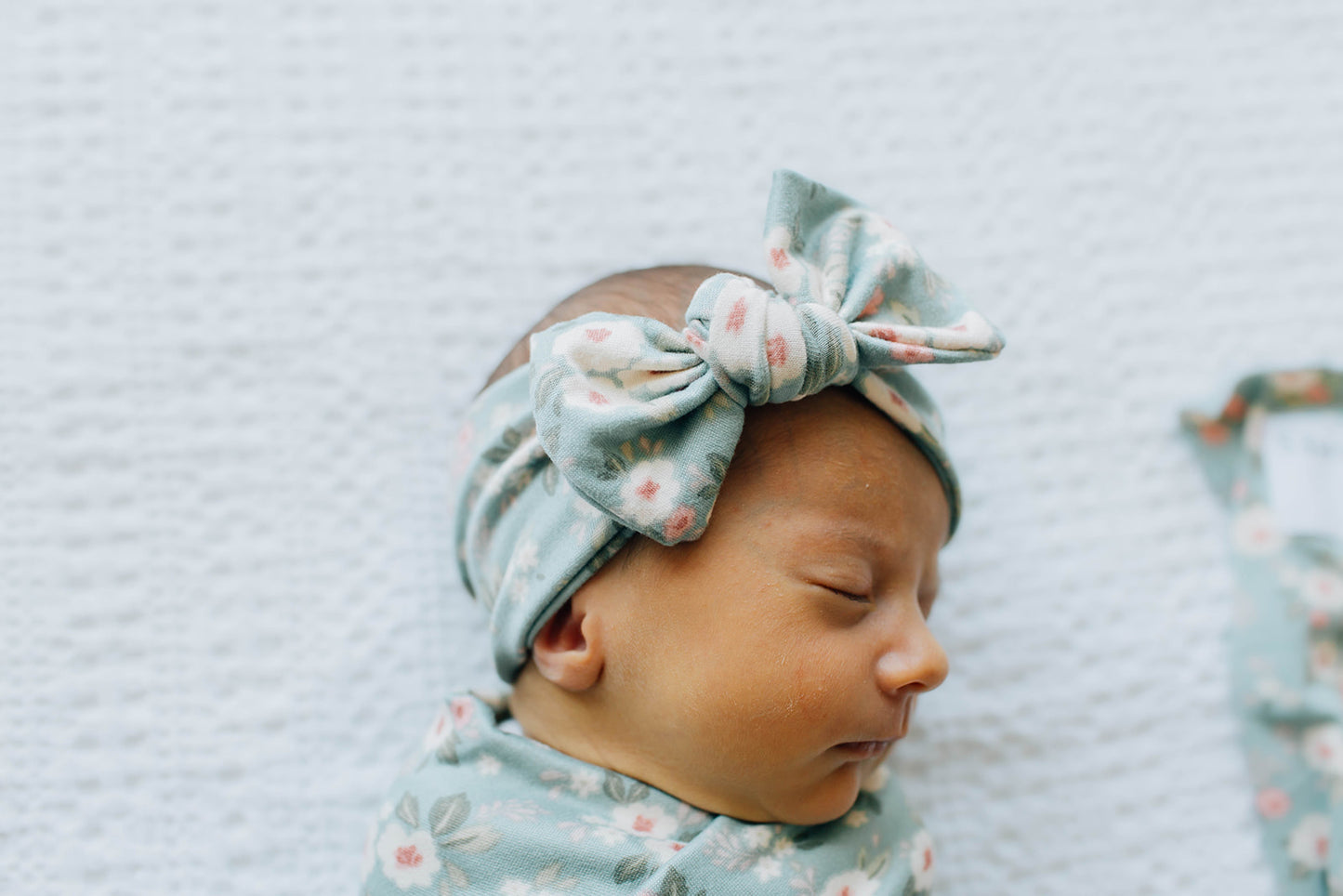 Knot Bow Headband, Sage Floral