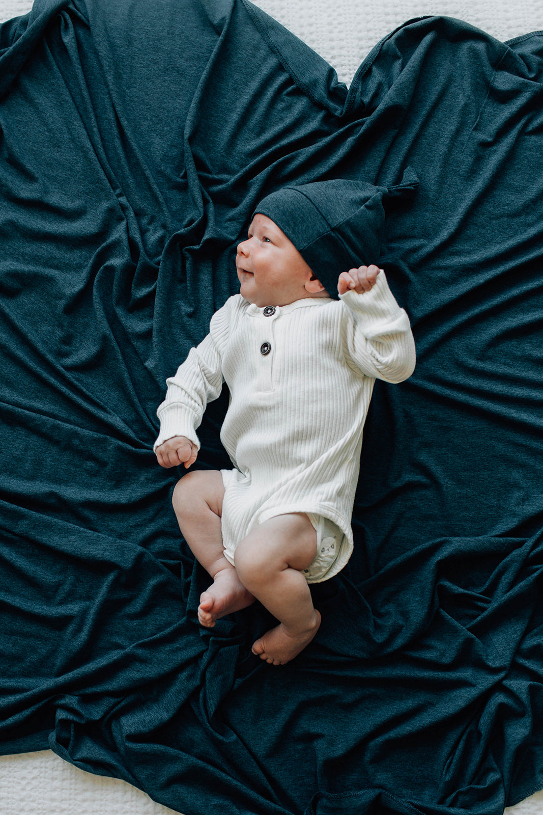 The Everyday Swaddle Blanket, Heather Navy