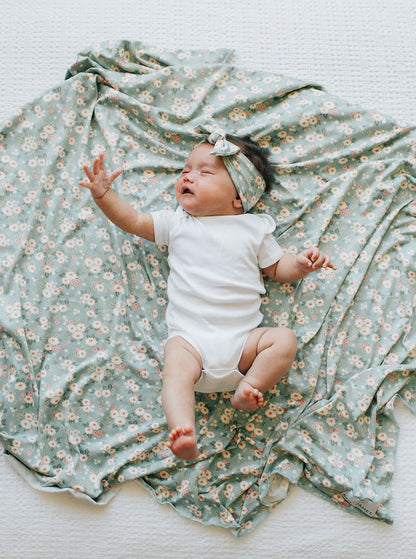 The Everyday Swaddle Blanket, Sage Floral