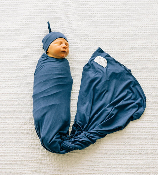Baby Swaddle Blanket, Indigo