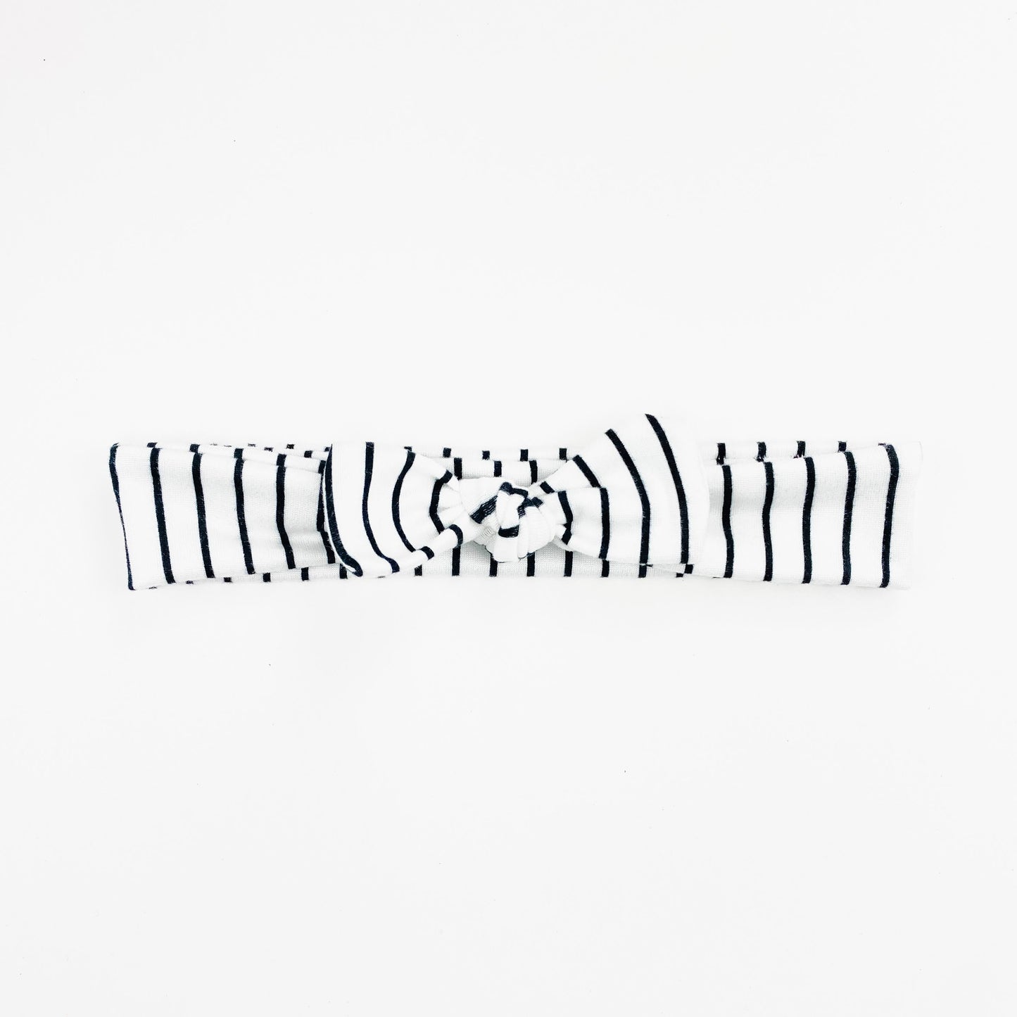 Small Knot Bow Headband, Black & White Stripe