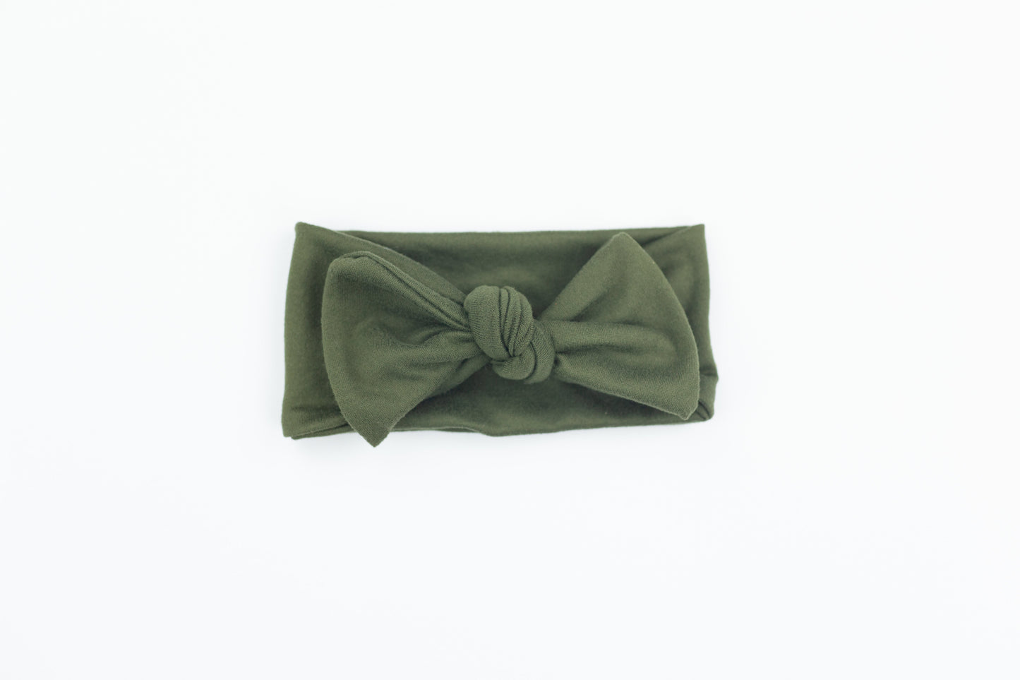 Knot Bow Headband, Olive Green