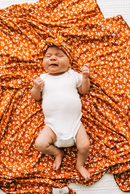 The Everyday Swaddle Blanket, Terracotta Floral