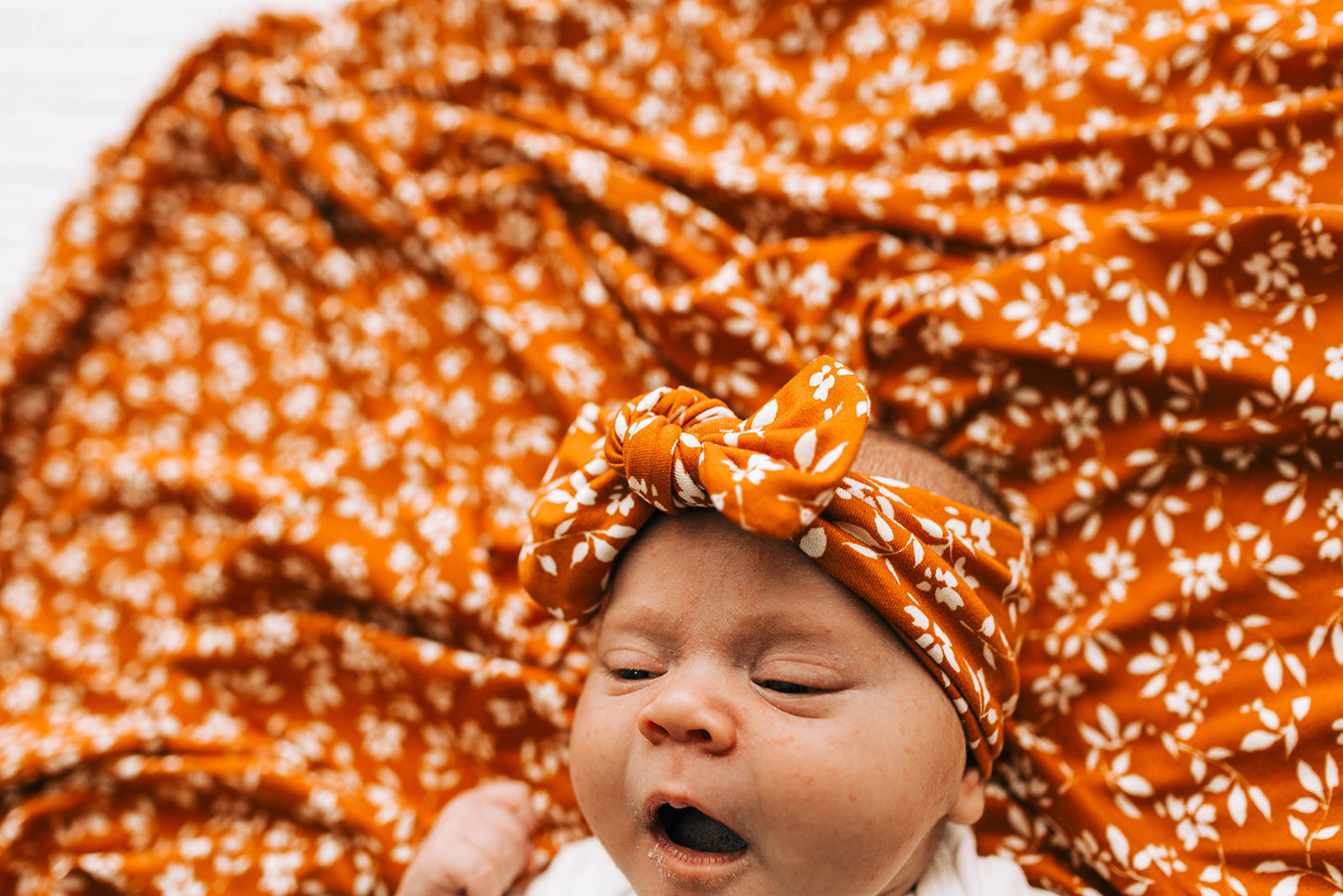 Baby Swaddle Blanket, Terracotta Floral