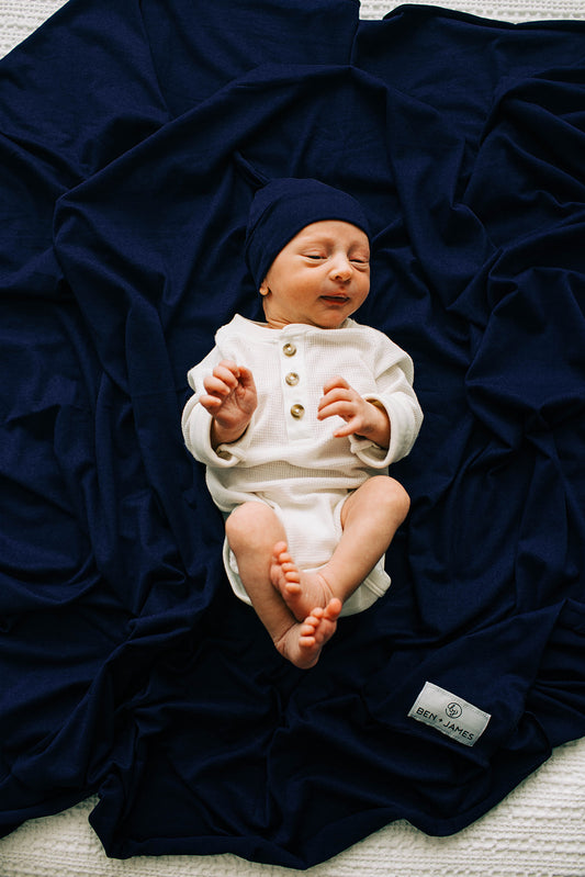 Baby Swaddle Blanket, Navy