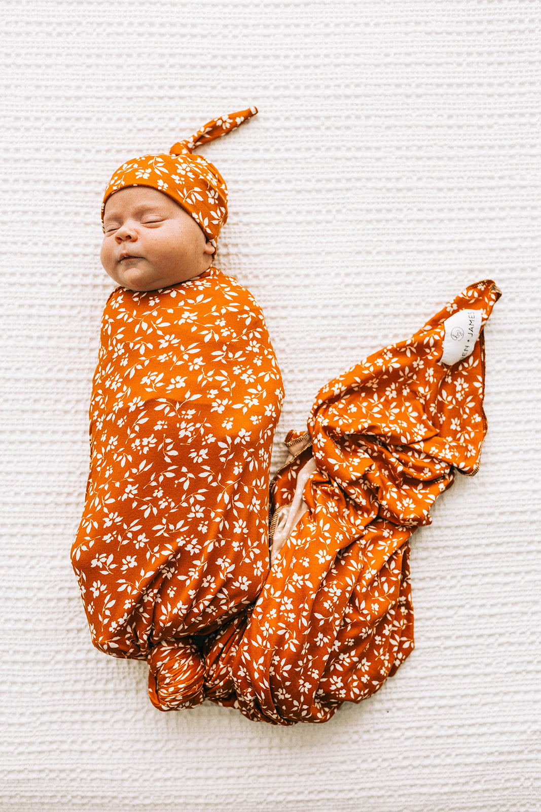 Baby Swaddle Blanket, Terracotta Floral