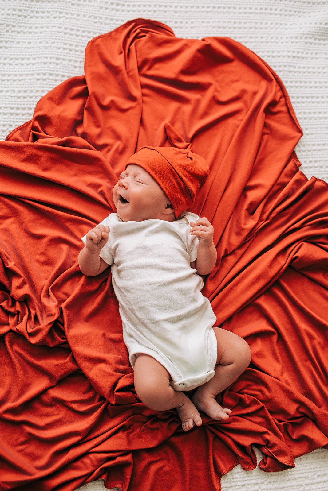 Baby Swaddle Blanket, Rust