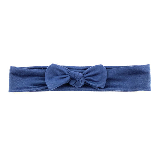 Small Knot Bow Headband, Navy